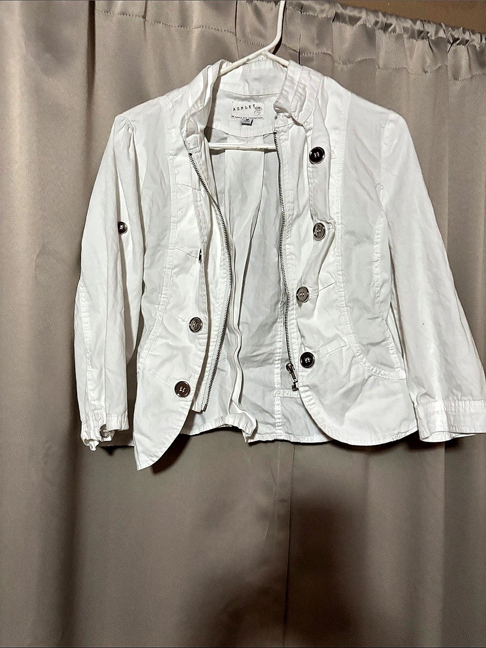 Ashley White Button-Front Jacket Like New